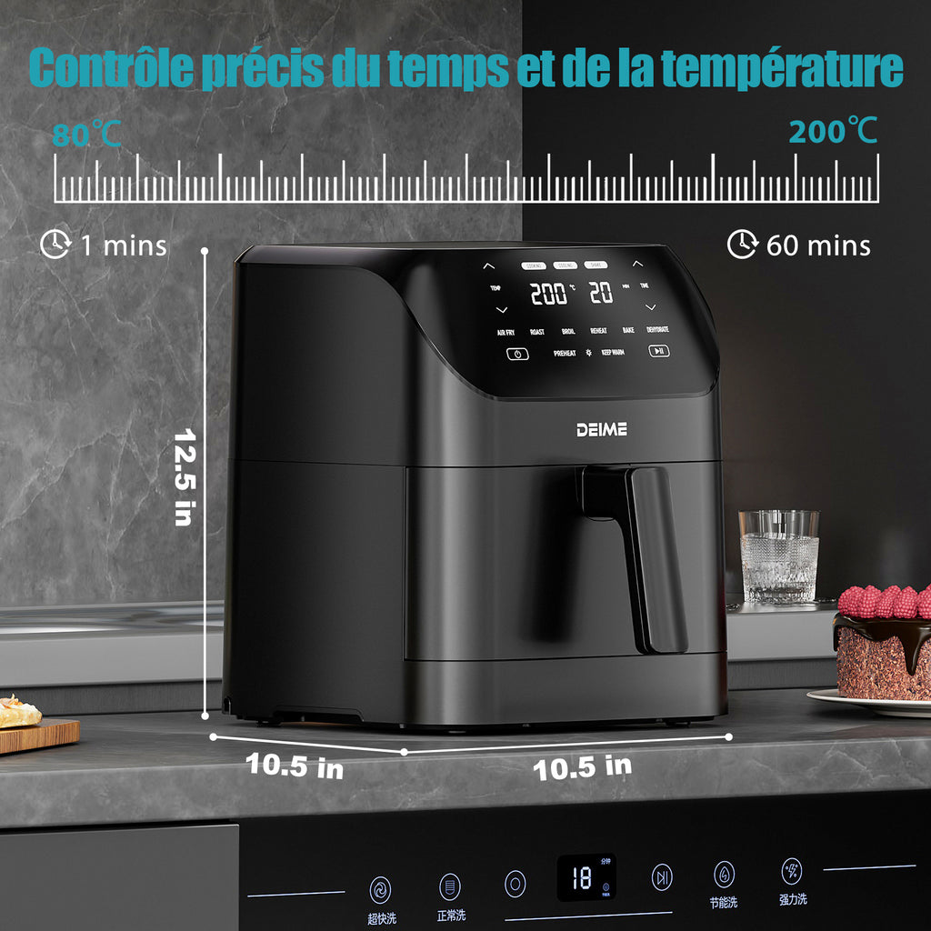Deime 3 L 1300 W Écran Tactile – Noir