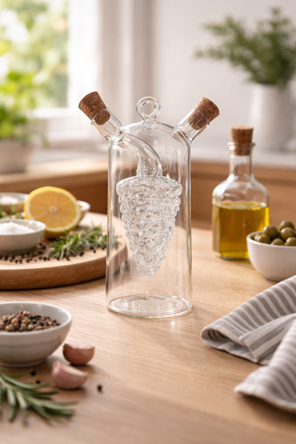 Bouteille en Verre avec Diffuseur Intérieur & Bouchons en Liège