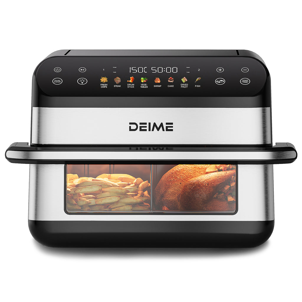 Airfryer 10 L 2400 W Double Bac Avec Fenêtre De Cuisson – Inox