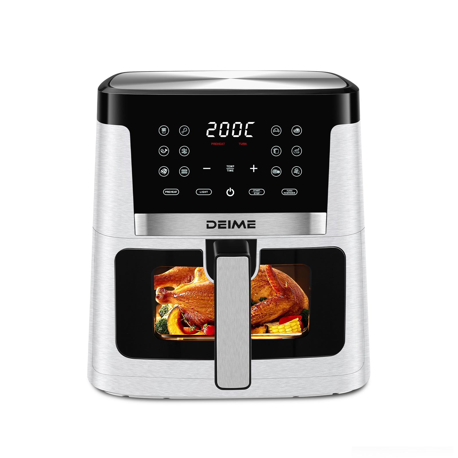 Airfryer 7 L 1800 W 12 Programmes Avec Vitre De Cuisson – Noir Métallisé