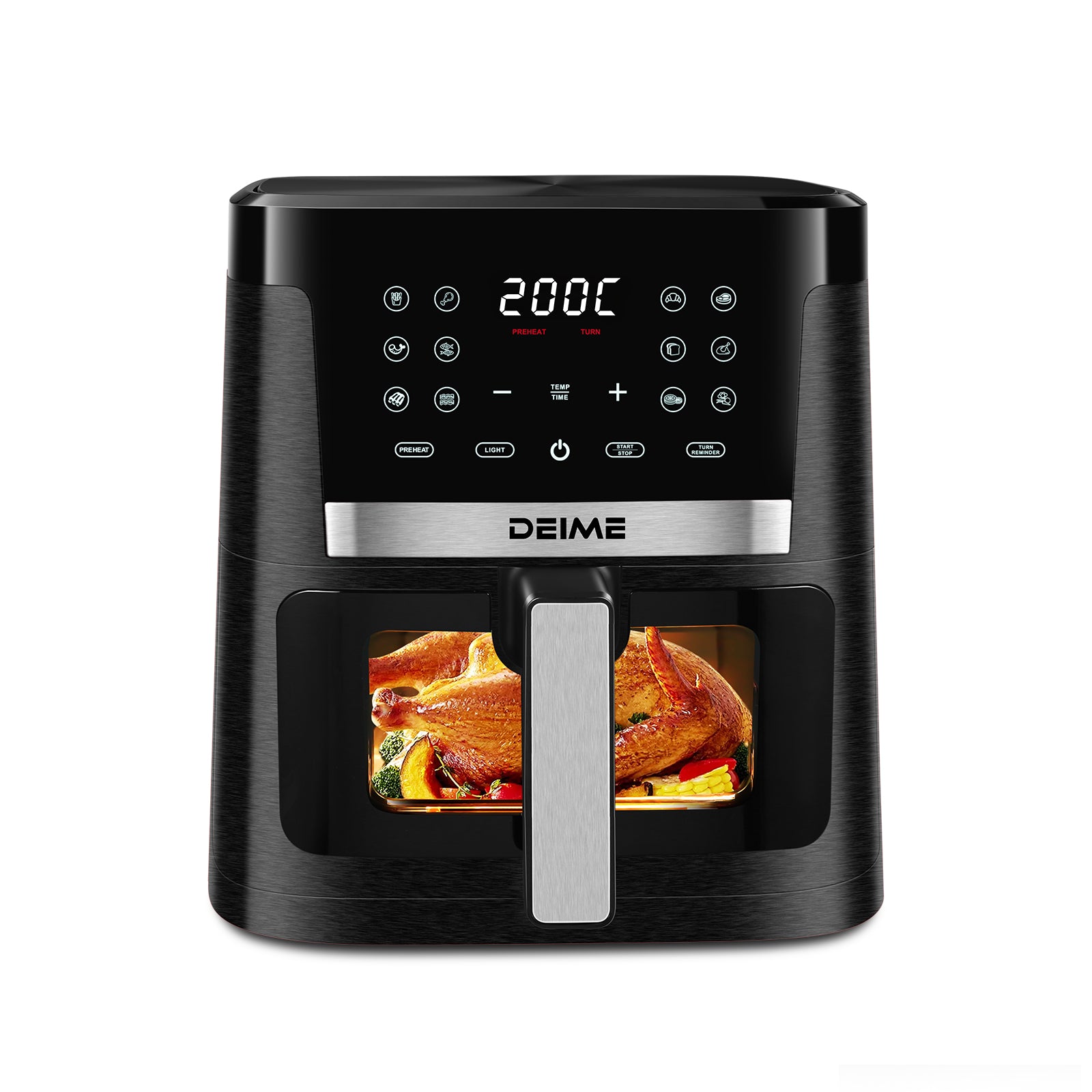 Airfryer 7 L 1800 W 12 Programmes Avec Vitre De Cuisson – Noir Métallisé