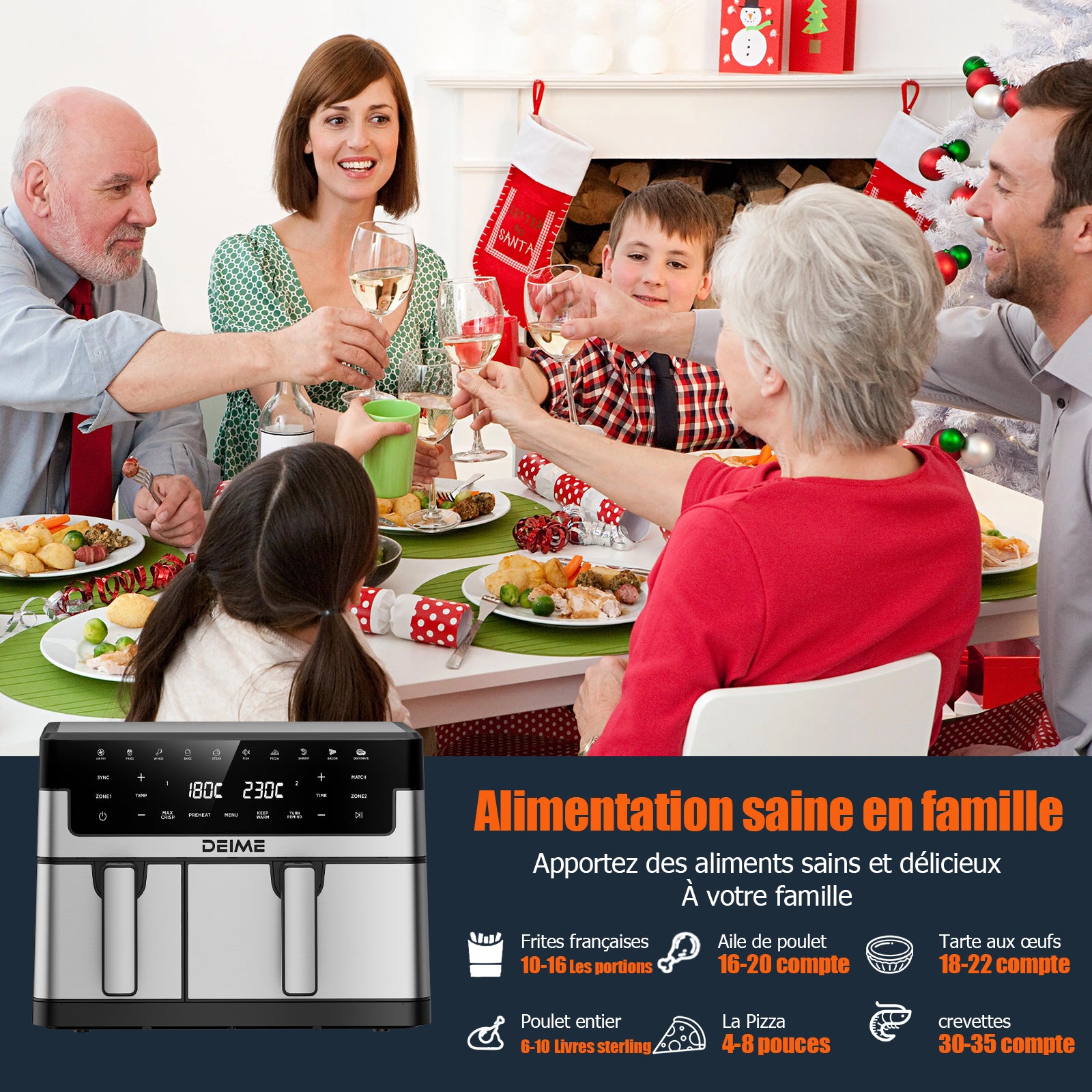 Airfryer 10 L 2800 W 10 Programmes Avec Fenêtre De Cuisson – Inox