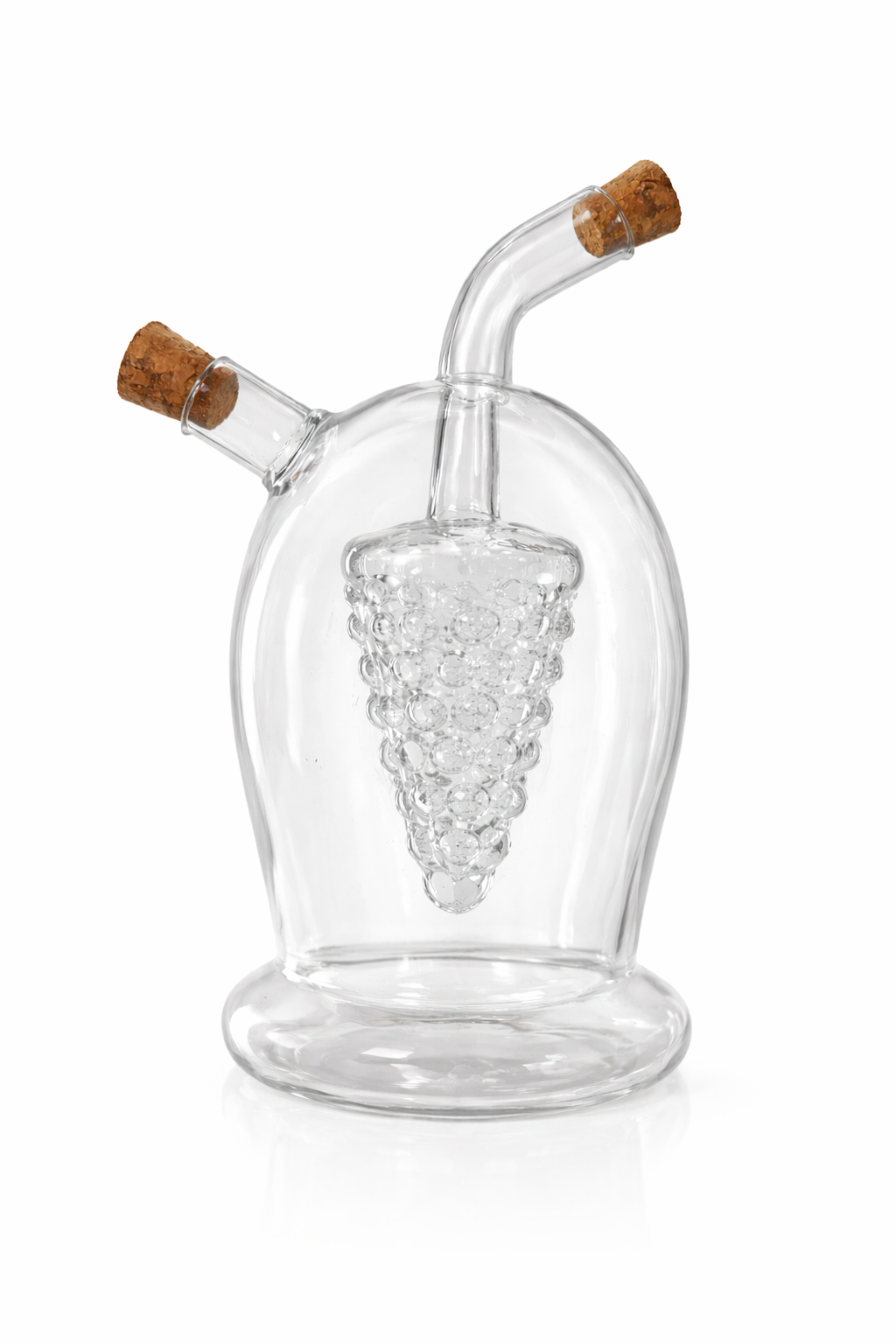 Bouteille Haute Double Verseur en Verre avec Bouchons en Liège