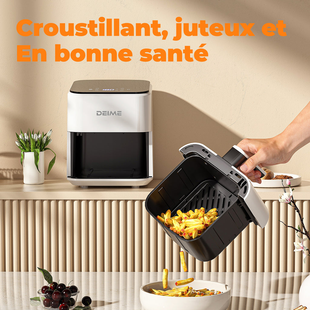 Airfryer 2,5 L 1000 W Écran Tactile Cuisson 360° – Blanc