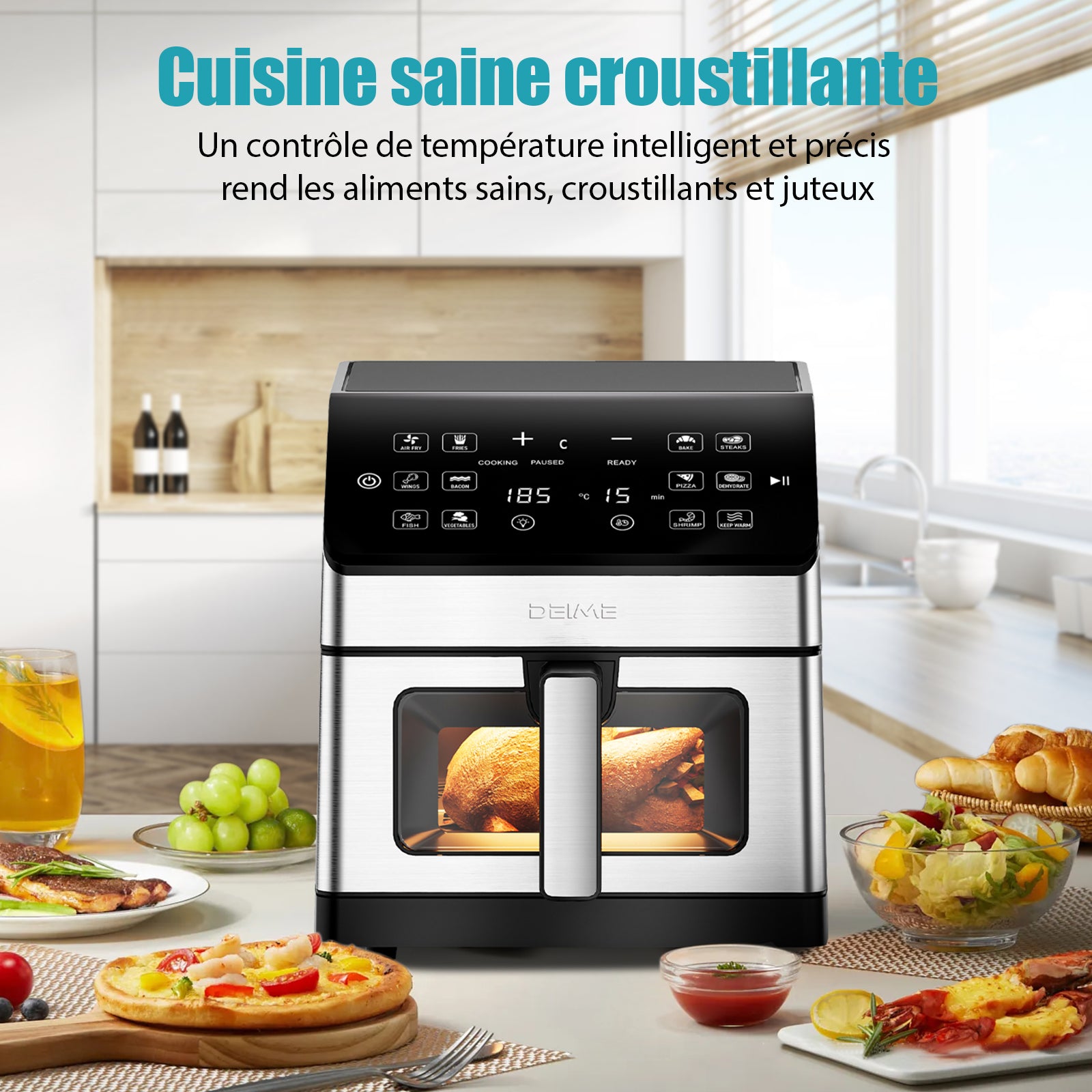 Airfryer 6 L 1700 W 12 Programmes Écran Digital