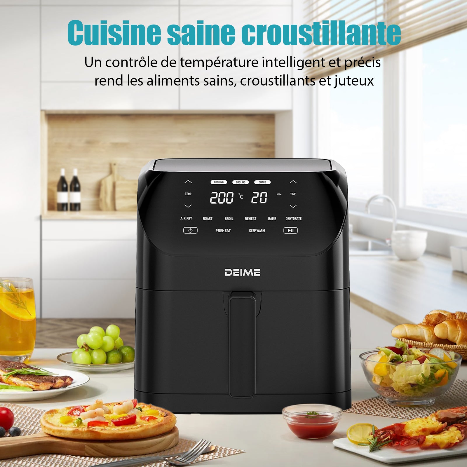 Deime 3 L 1300 W Écran Tactile – Noir