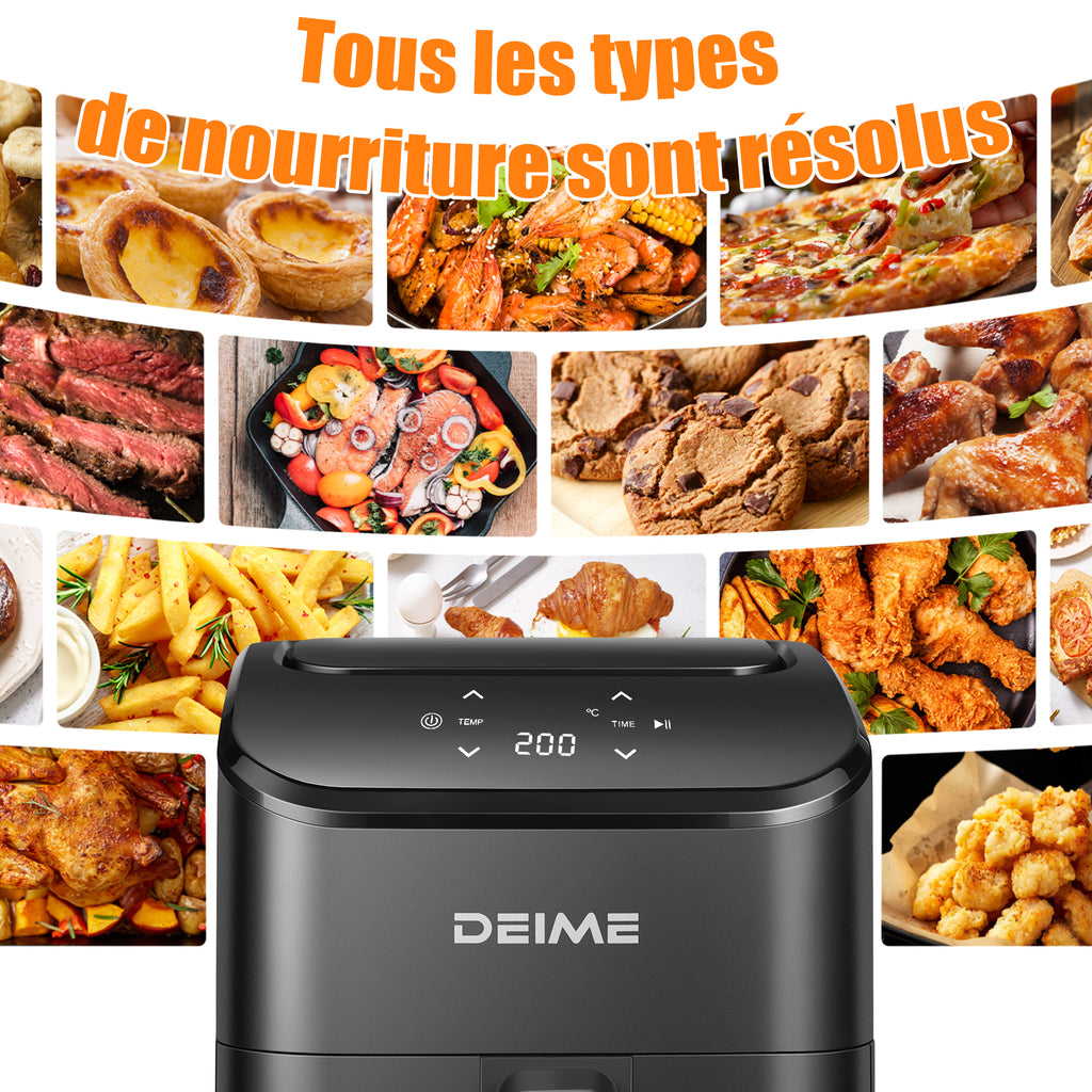 Airfryer 2,5 L 1000 W Écran Tactile Cuisson 360° – Noir