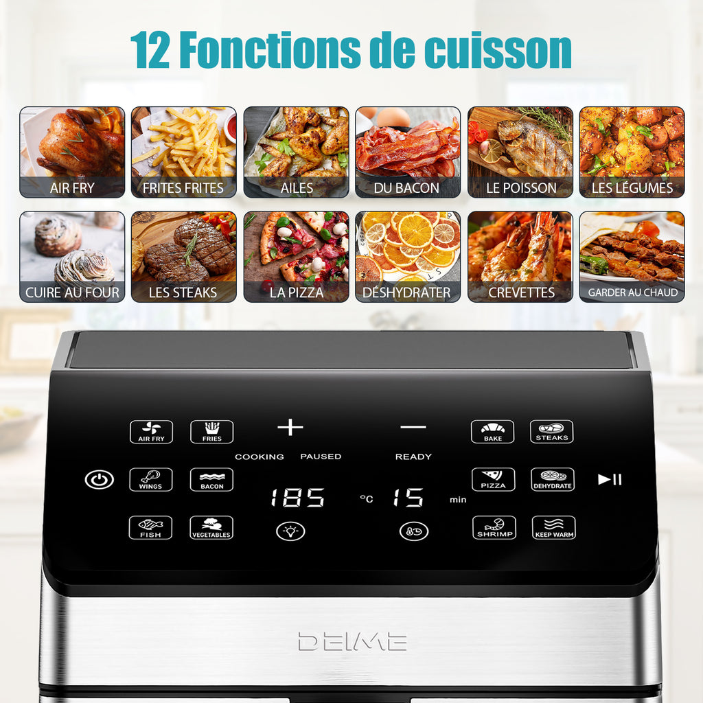 Airfryer 6 L 1700 W 12 Programmes Écran Digital