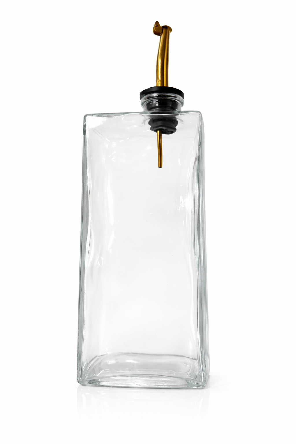 Bouteille Rectangulaire en Verre avec Bec Verseur Doré