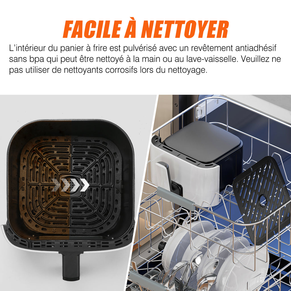 Airfryer 2,5 L 1000 W Écran Tactile Cuisson 360° – Blanc