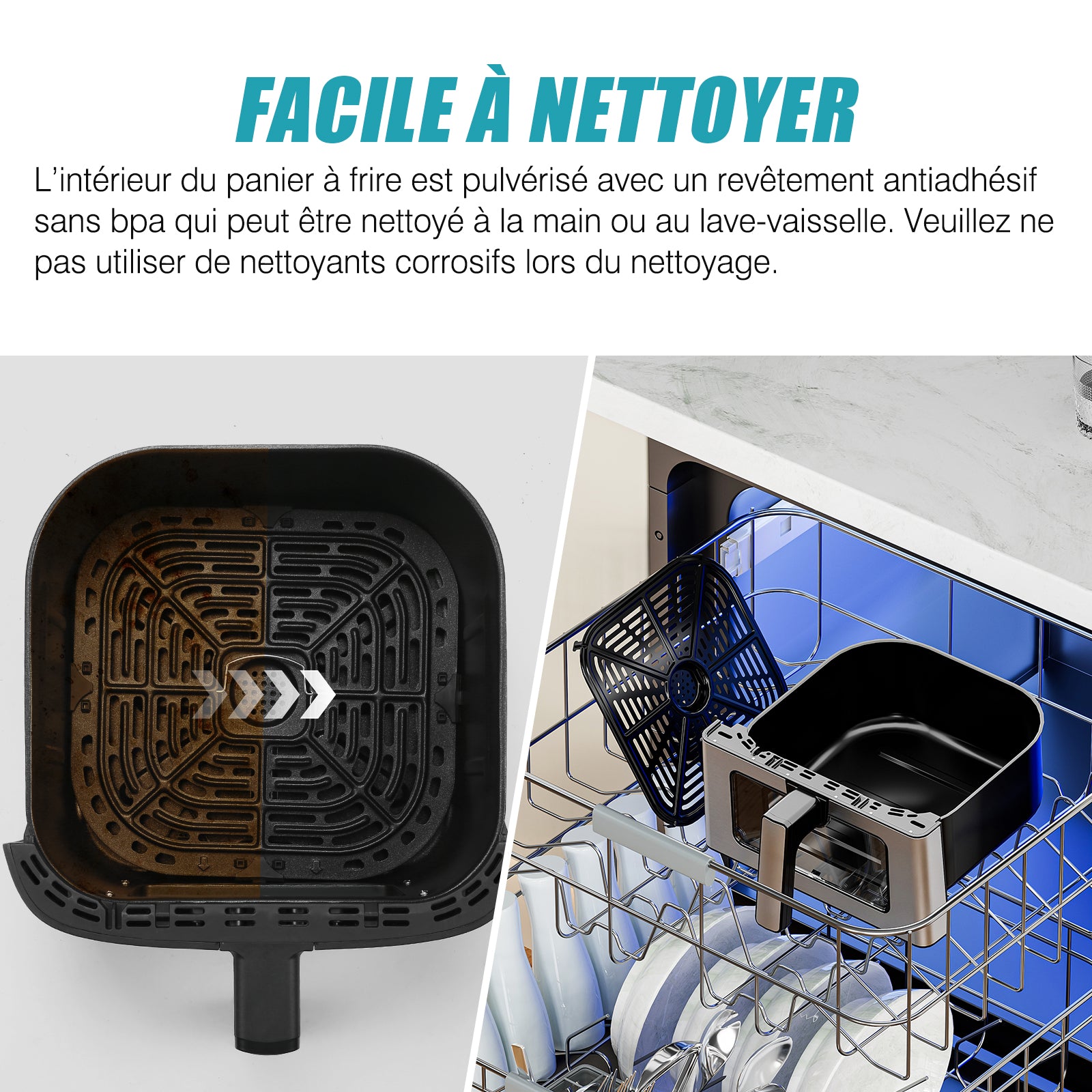 Airfryer 6 L 1700 W 12 Programmes Écran Digital