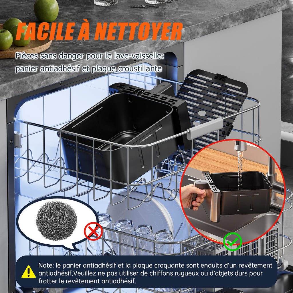 Airfryer 10 L 2800 W 10 Programmes Avec Fenêtre De Cuisson – Inox