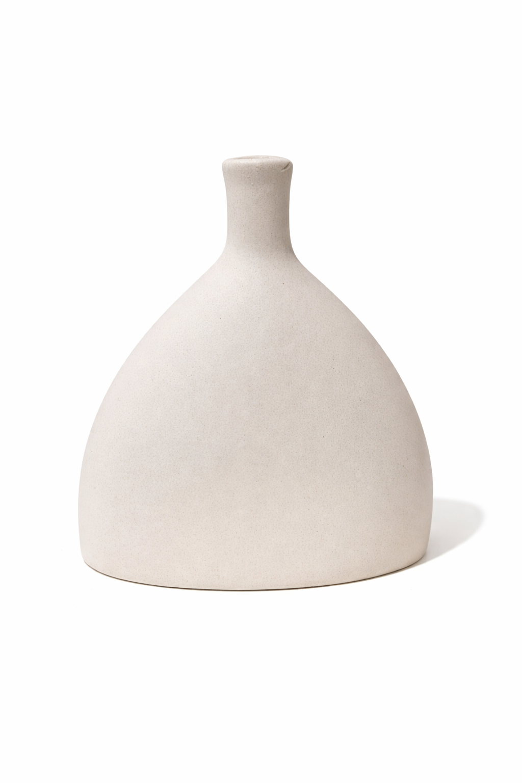 Vase Évasé Minimal en Céramique Beige