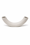 Vase Arc Double en Céramique Beige