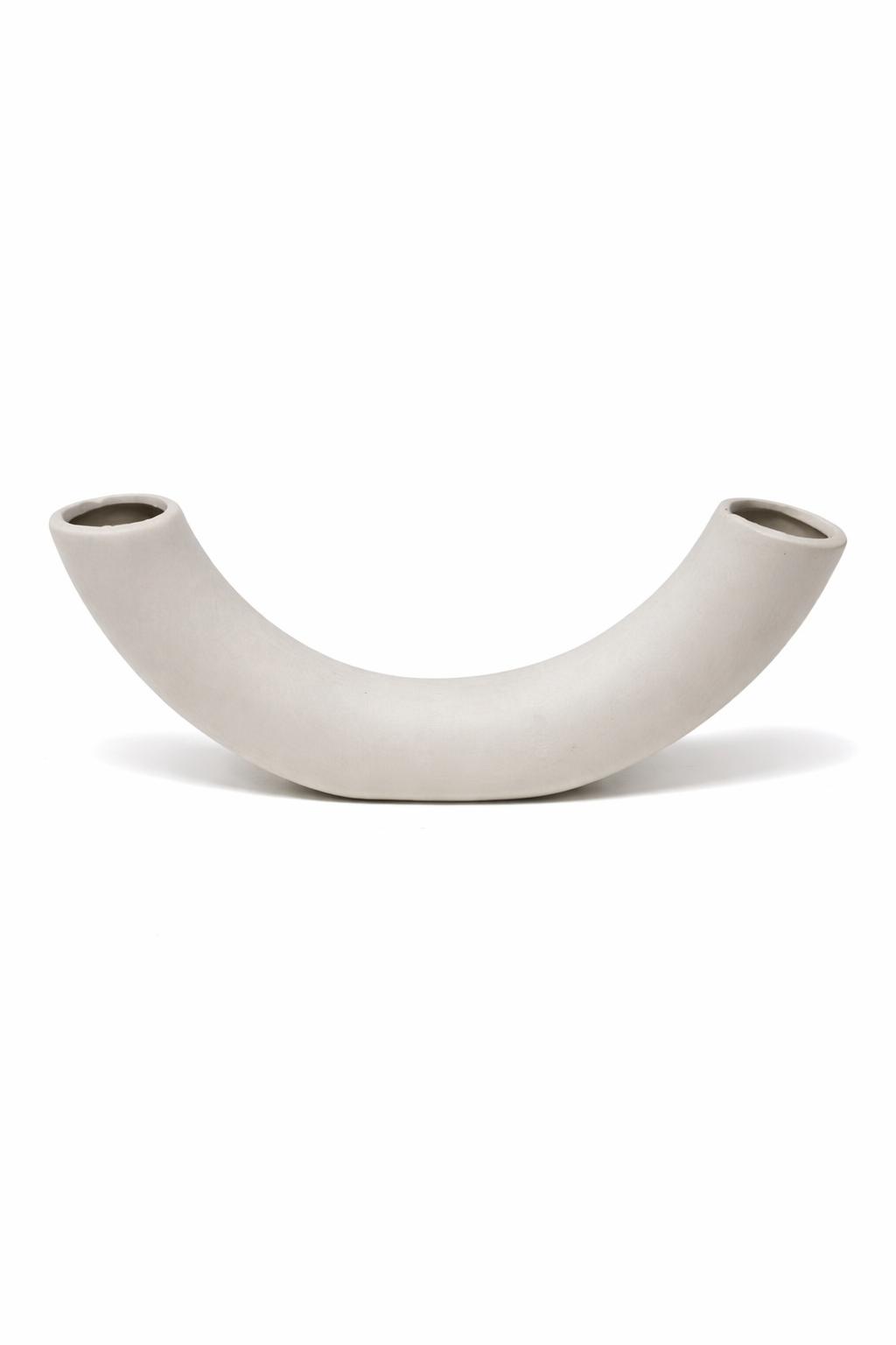 Vase Arc Double en Céramique Beige