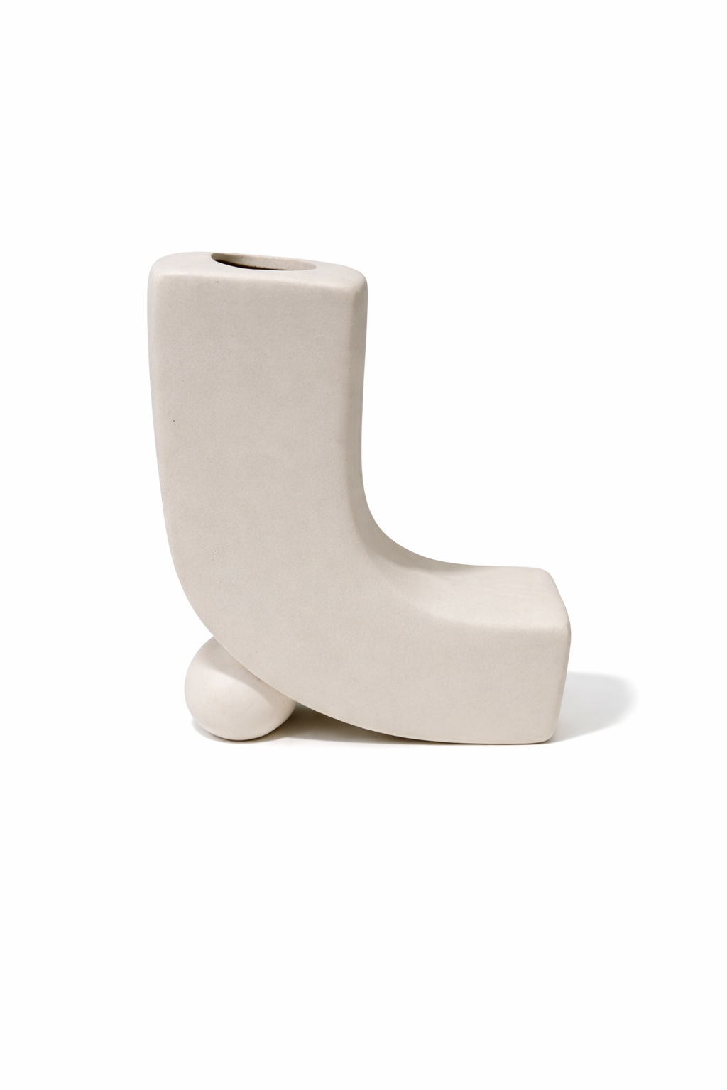 Vase Sculpture L en Céramique Beige