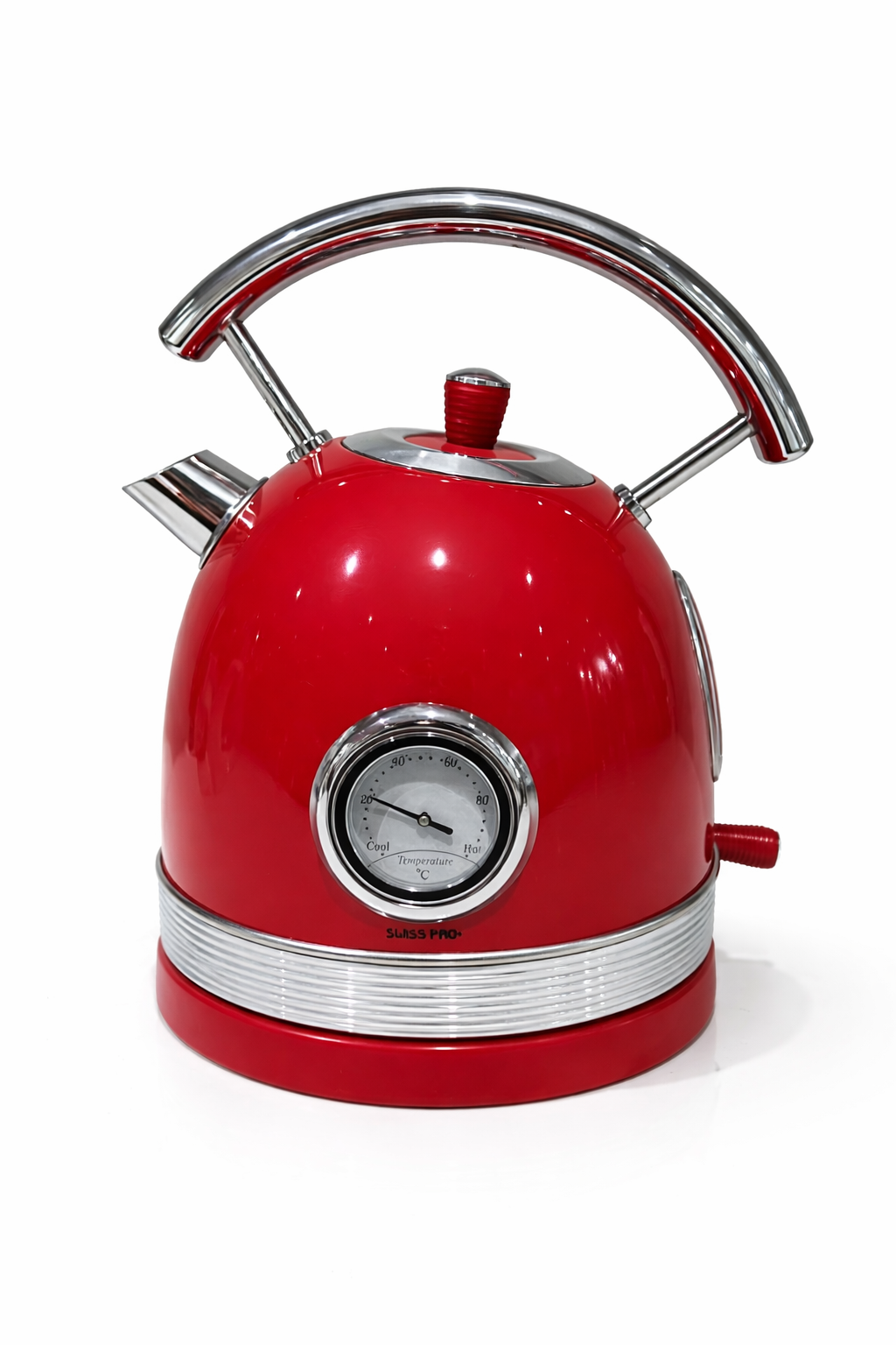 Bouilloire Rétro Rouge 1,8L – Thermomètre Intégré – Style Vintage Intense