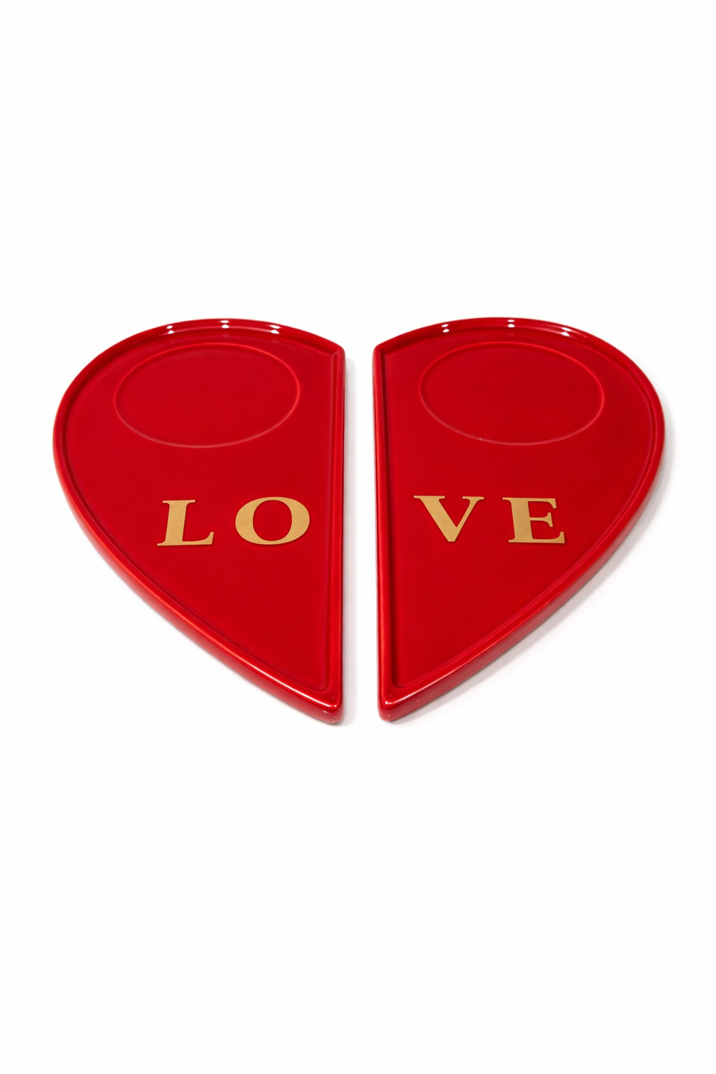 Duo de Tasses “Mrs” avec Sous-Tasse Cœur LOVE – Rouge & Doré