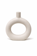 Vase Anneau Minimal en Céramique Beige