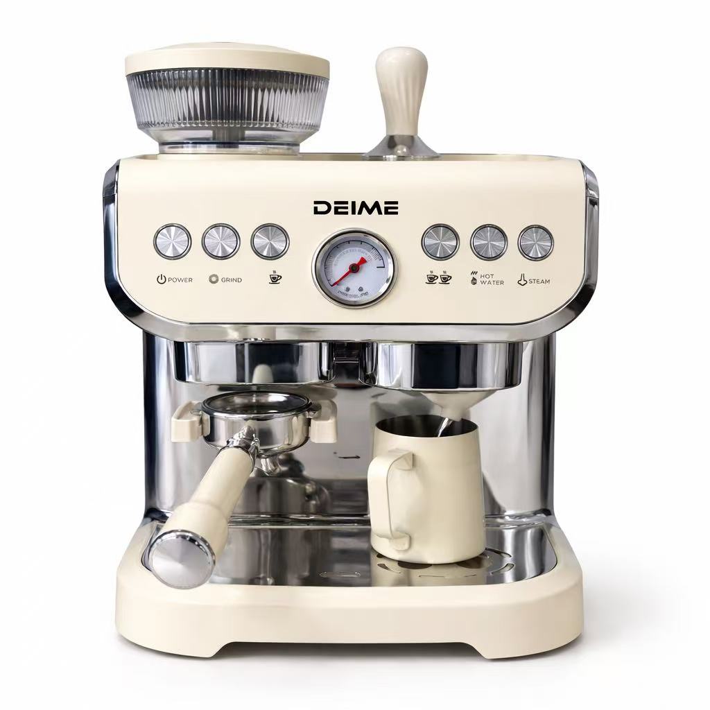 Machine Expresso DEIME DES810 avec Moulin Intégré – 1400W – Crème